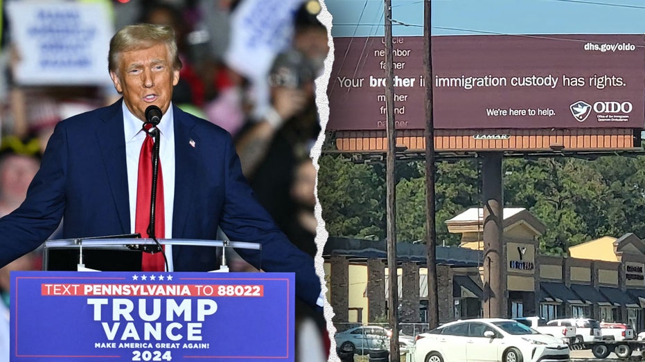 ‘Coming down’: Trump vows to dismantle billboards pushing rights for illegal immigrants if he wins