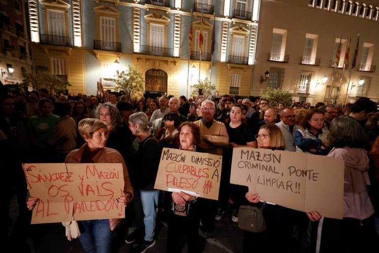 Thousands protest in Spain’s Valencia over handling of deadly floods