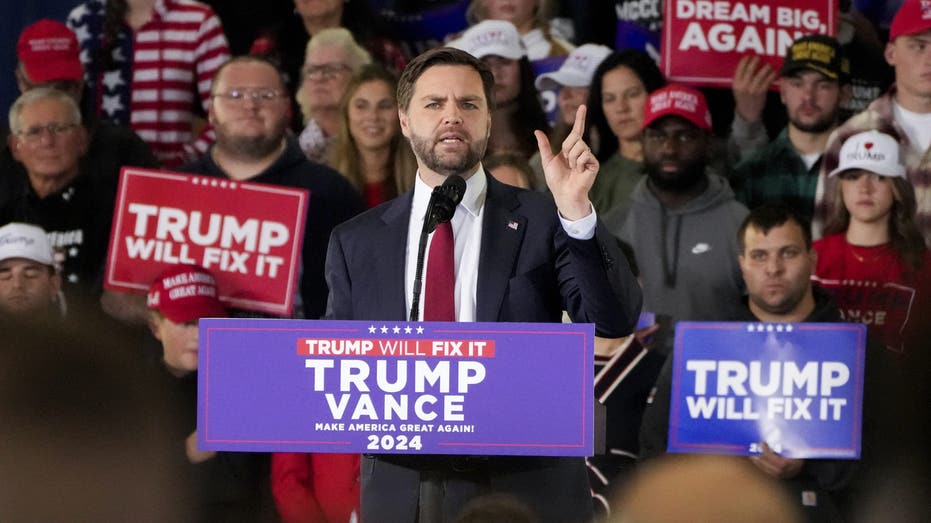 JD Vance blames economic woes on Harris leadership during election eve night rally in Pennsylvania