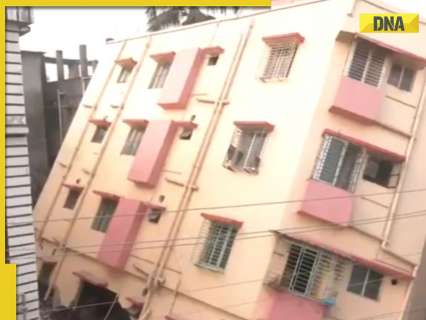 Kolkata building tilts during construction work, causes panic among residents from nearby buildings, watch video