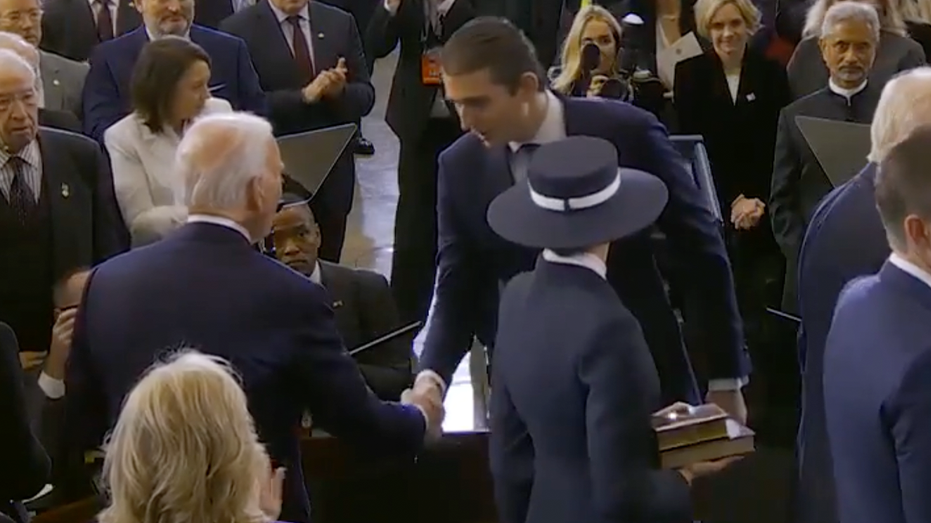 ‘Class act’: Barron Trump sets social media ablaze for shaking hands with Biden at dad’s inauguration