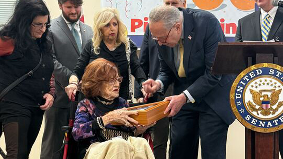 ‘Living legend’: Schumer honors centenarian Holocaust survivor with Capitol flag, Senate floor recognition