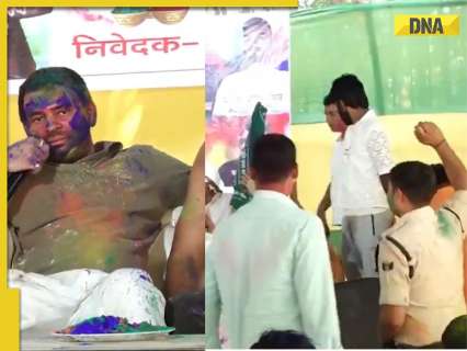 ‘Thumka lagao warna…’: Lalu Prasad Yadav’s son Tej Pratap Yadav orders cop to dance at Holi event, draws flak