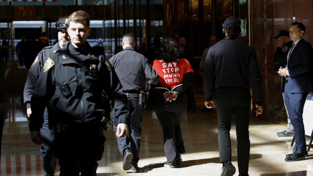 Jewish activists protest at Trump Tower in support of Mahmoud Khalil